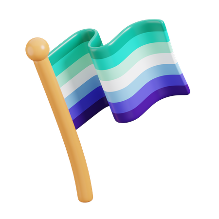 Bandera de hombres homosexuales  3D Icon