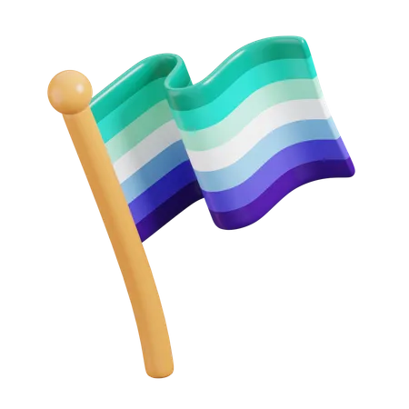 Bandera de hombres homosexuales  3D Icon