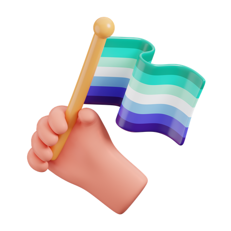 Bandera de hombres gays de mano  3D Icon