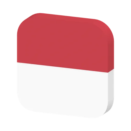 Bandera de indonesia  3D Icon