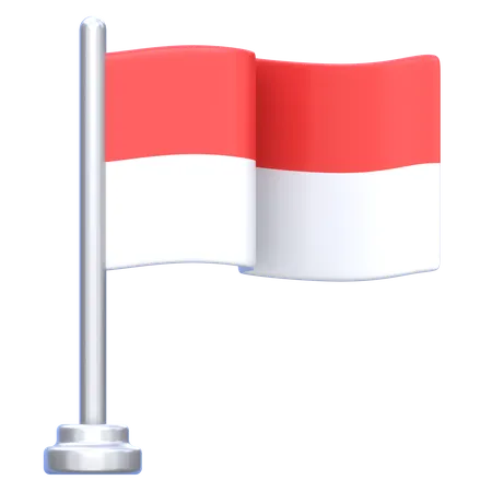 Bandera de indonesia  3D Icon