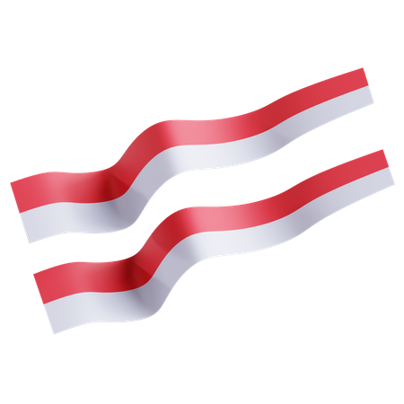 Bandera de indonesia  3D Icon