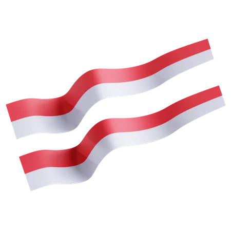 Bandera de indonesia  3D Icon