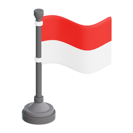 Bandera de indonesia  3D Icon