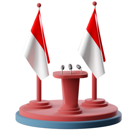 Bandera de indonesia  3D Icon