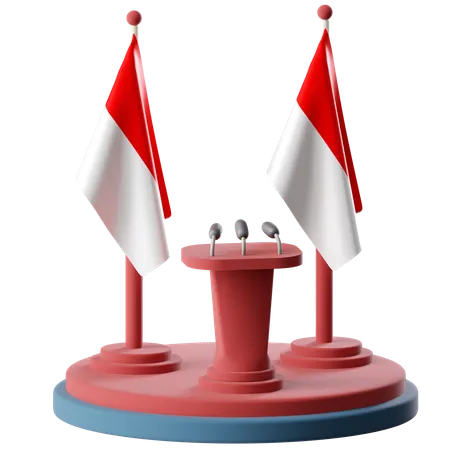 Bandera de indonesia  3D Icon