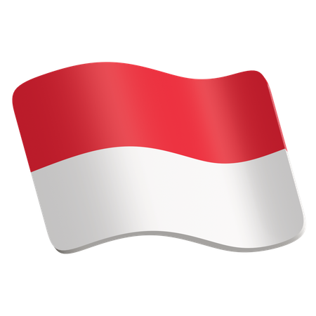 Bandera de indonesia  3D Icon