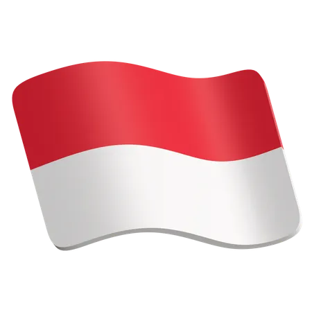 Bandera de indonesia  3D Icon