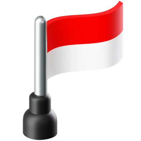 Bandera de indonesia  3D Icon