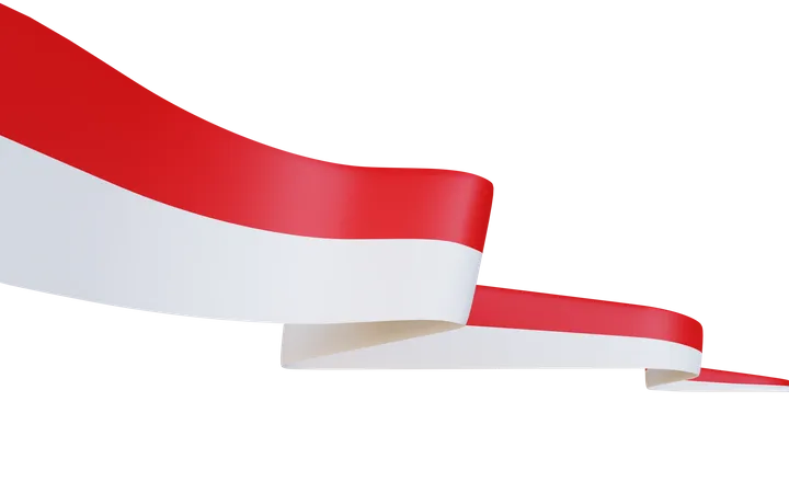 Bandera de indonesia  3D Icon