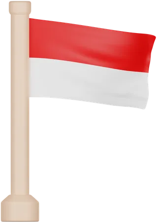 Bandera de indonesia  3D Icon