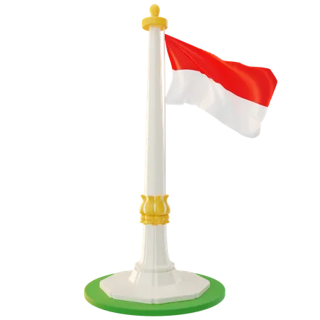 Bandera de indonesia  3D Icon