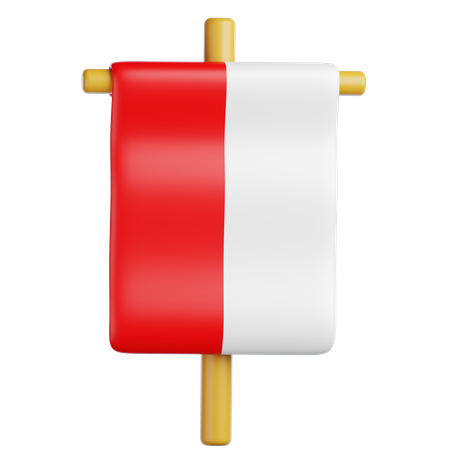 Bandera de Indonesia  3D Icon