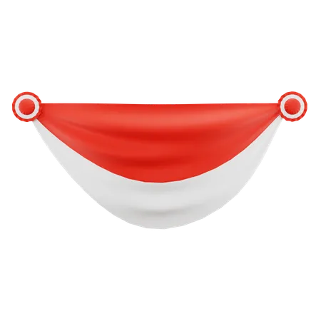 Bandera de Indonesia curvada  3D Icon