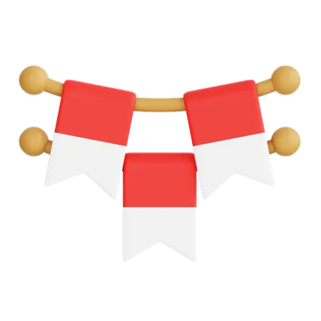 Decoración de la bandera de indonesia  3D Icon