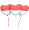 globo del corazón de la bandera de indonesia