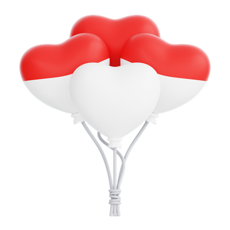 Globo de amor de bandera de Indonesia  3D Icon