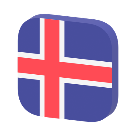 Bandera de islandia  3D Icon