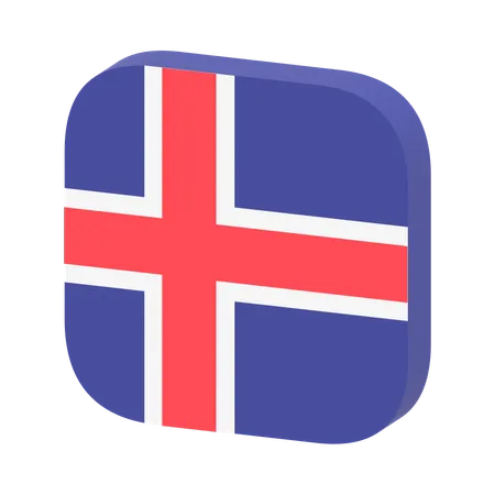 Bandera de islandia  3D Icon