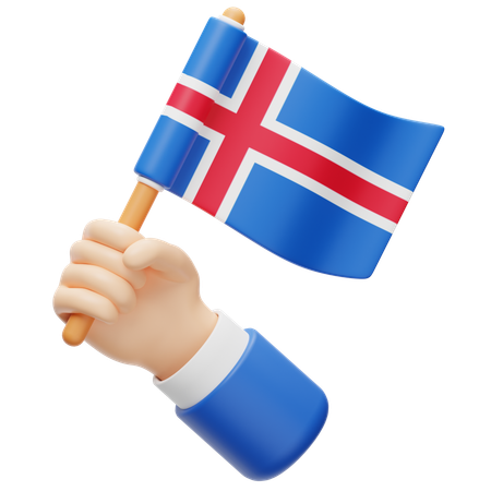 Bandera de islandia  3D Icon