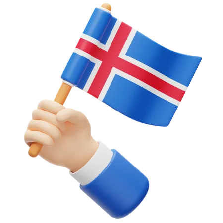 Bandera de islandia  3D Icon