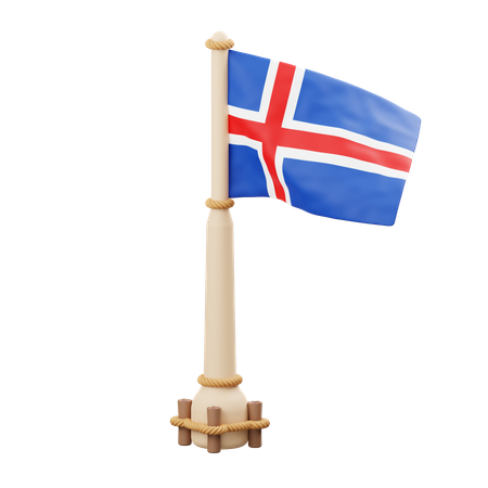 Bandera de islandia  3D Icon