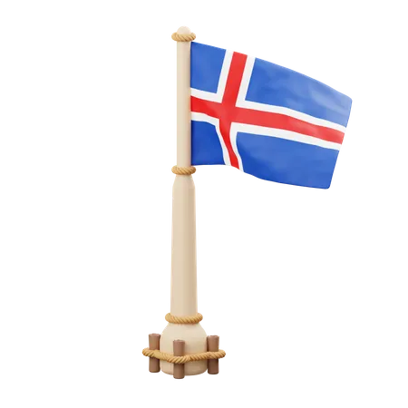 Bandera de islandia  3D Icon