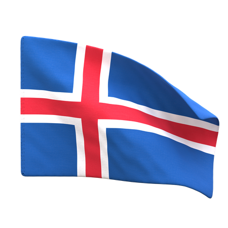 Bandera de islandia  3D Icon