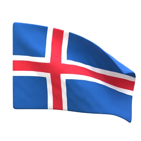 Bandera de islandia  3D Icon