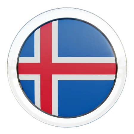 Vidrio de bandera de Islandia  3D Flag