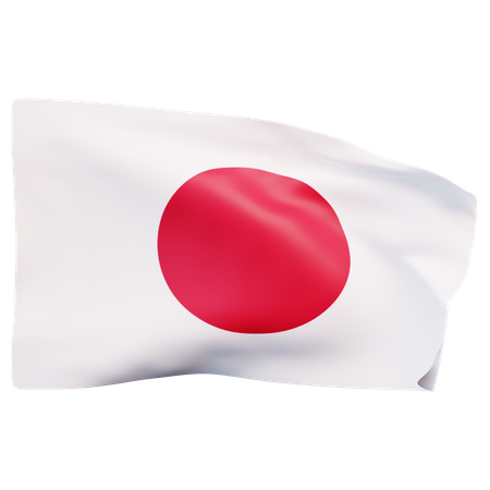 Bandera de japón  3D Icon