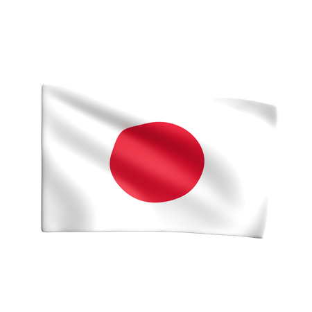 Bandera de japón  3D Icon