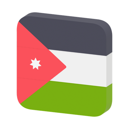 Bandera de jordania  3D Icon