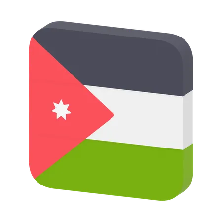 Bandera de jordania  3D Icon