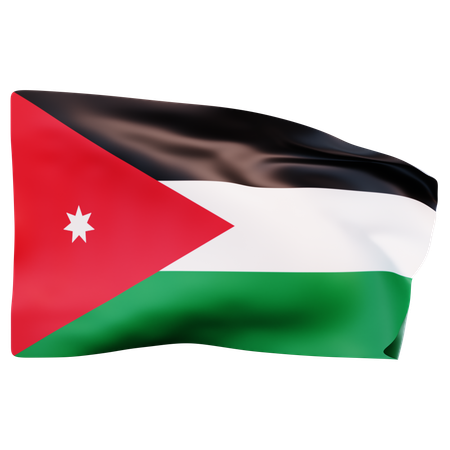 Bandera de jordania  3D Icon