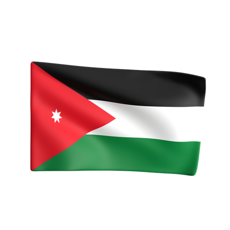 Bandera de jordania  3D Icon