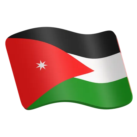 Bandera de jordania  3D Icon