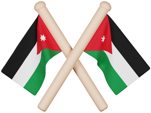 Bandera de jordania  3D Icon