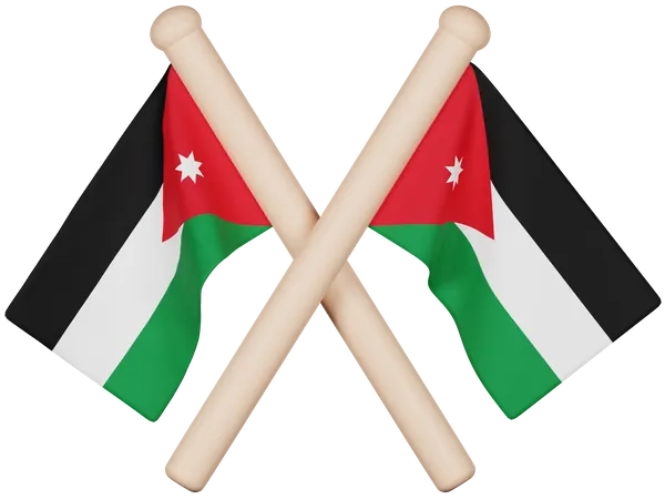 Bandera de jordania  3D Icon