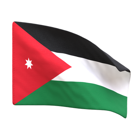 Bandera de jordania  3D Icon