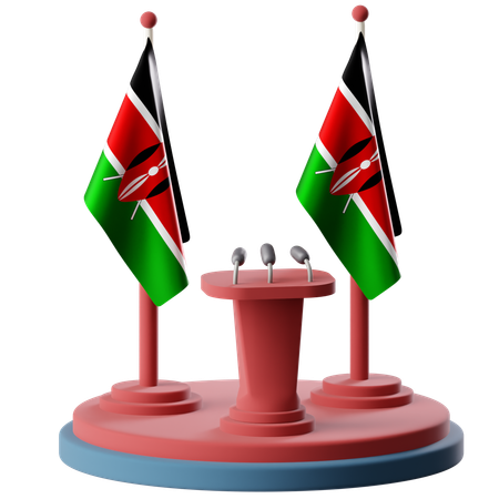 Bandera de kenia  3D Icon