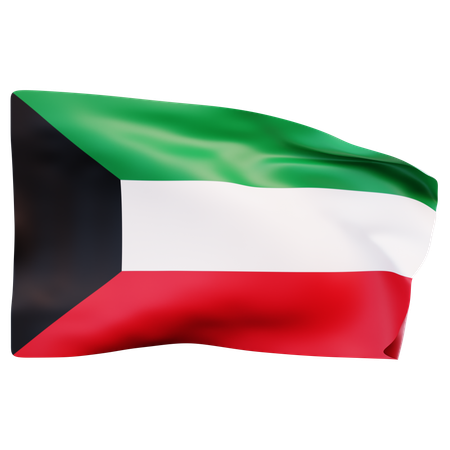 Bandera de kuwait  3D Icon