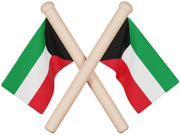 Bandera de kuwait  3D Icon