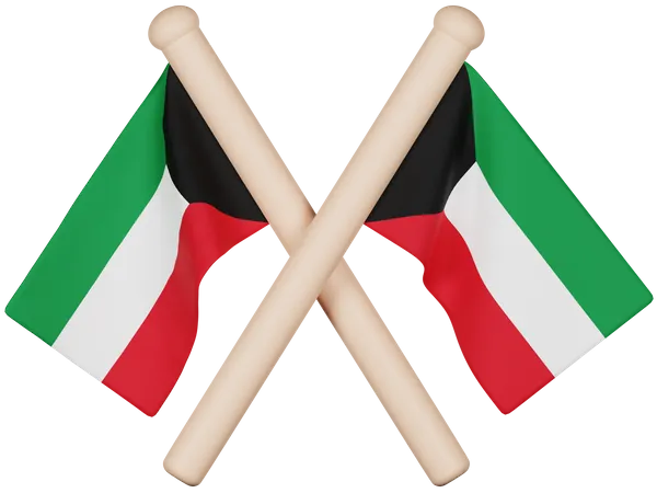 Bandera de kuwait  3D Icon