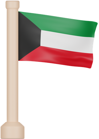 Bandera de kuwait  3D Icon