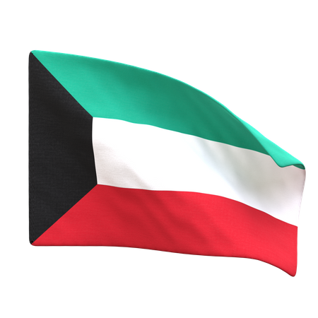 Bandera de kuwait  3D Icon