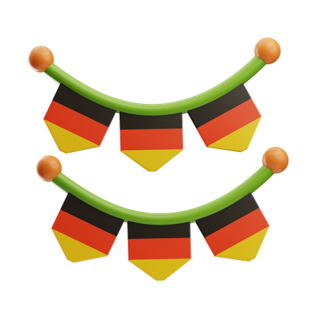 Bandera de la guirnalda de alemania  3D Icon