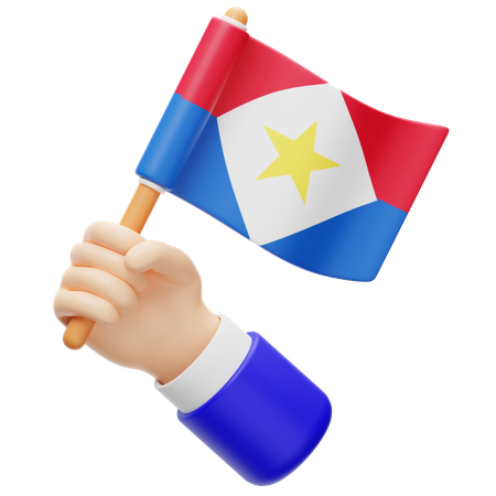 Bandera de la isla de saba  3D Icon