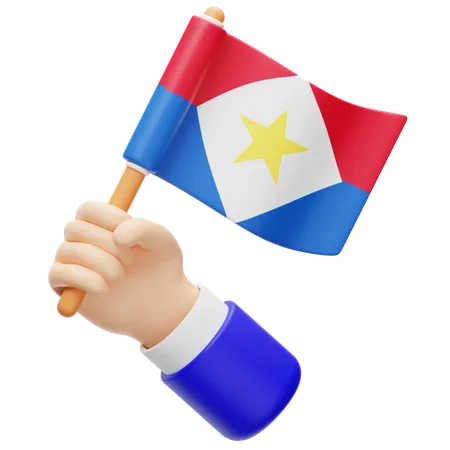 Bandera de la isla de saba  3D Icon