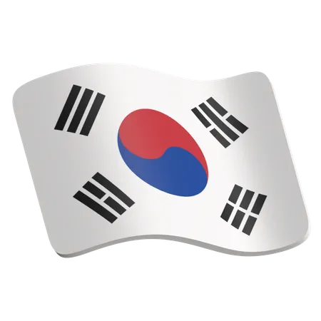 Bandera de la república de corea  3D Icon